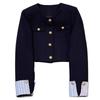 Marineblauer Small Fragrance Anzugjacke Damen Herbst Französische Mode Steppdesign Göttin Fan Oberteil