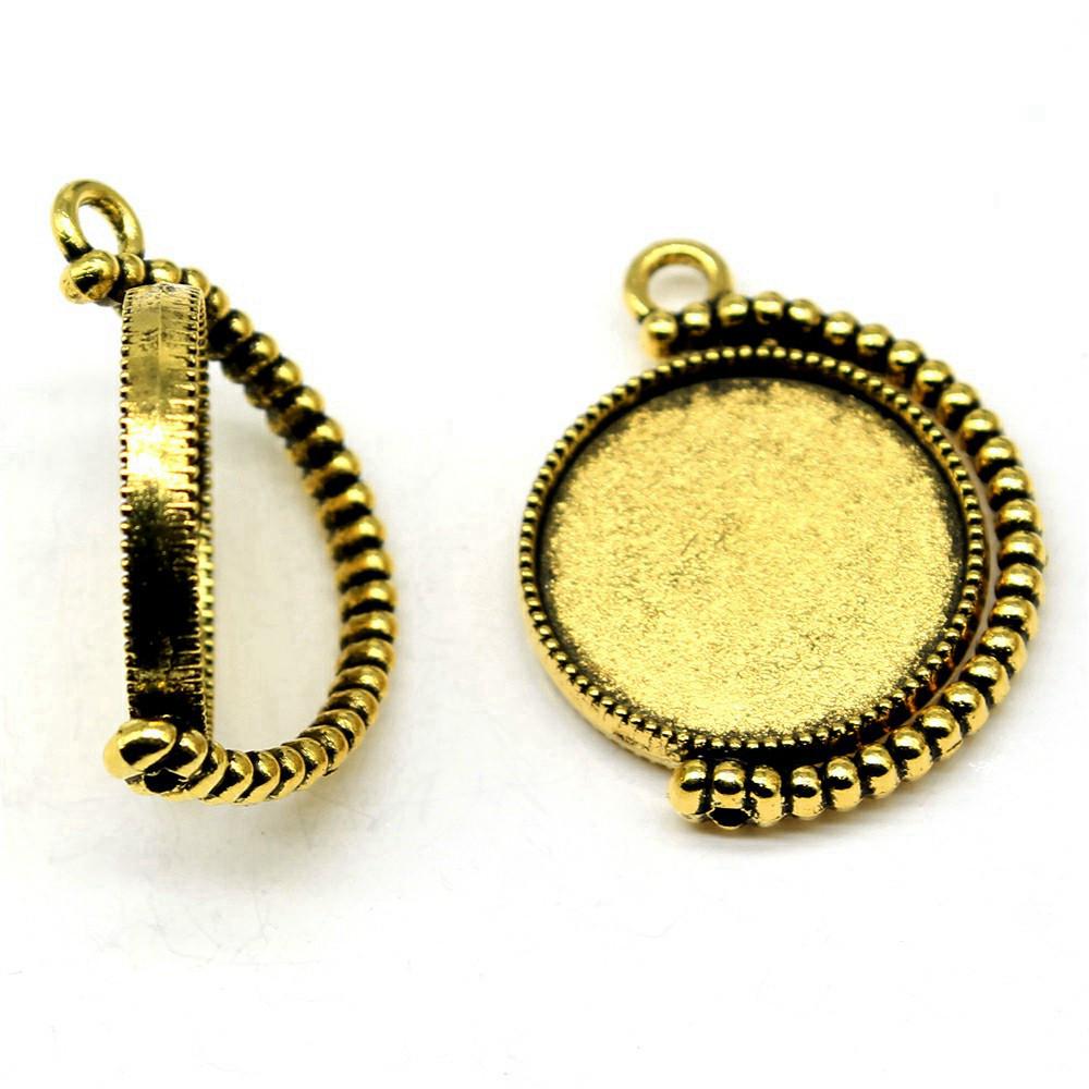 Akcesoria Części Obrotowa Okrągła Baza Pod Cabochon Szklany Taca Ustawień Materiały do Biżuterii Dziecięcej TA019