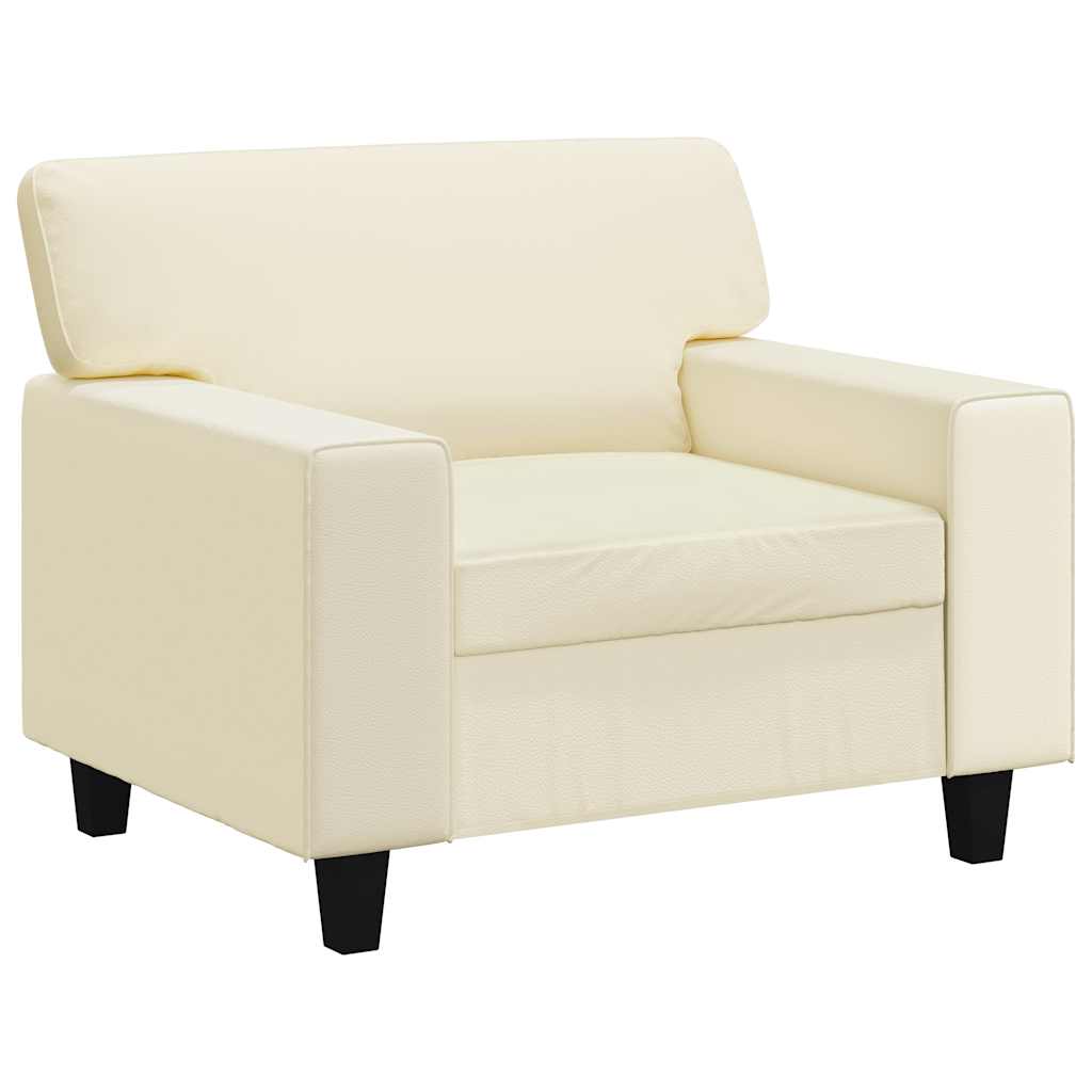 Cream Armchair 60 Cm Faux Leather