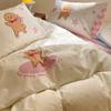 Pastoral Printed Bedding Four-piece Set Double Single Machine Washable Soft Waxy Skin-friendly Quilt Cover
