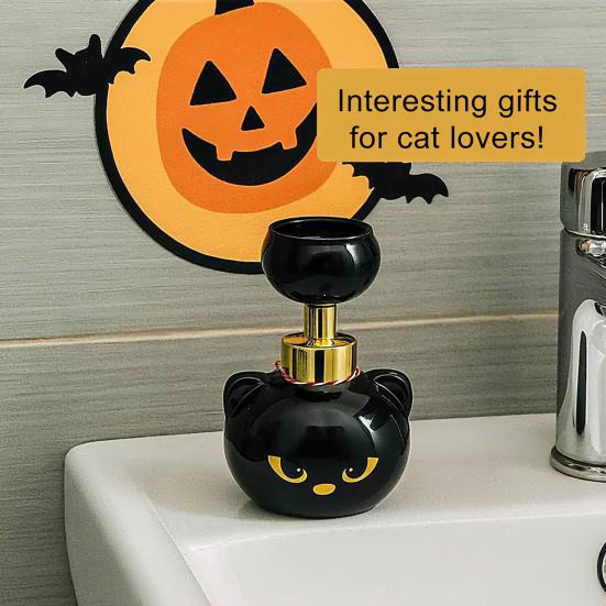 1/2/3Pcs Cat Shape Foam Soap Dispenser Black Kitten Design Reusable Soap Pump Cat Lover Bathroom Decor
