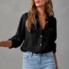 Women's Casual Long-Sleeved Denim Shirt With Pocket