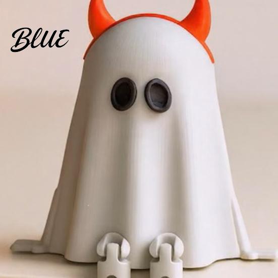 PLA Plastic Ornaments Halloween Desktop Decoration Movable Wizard Pumpkin Devil Ghost Figurine 3D Printed Figurines for Bookshelf Table And Window,