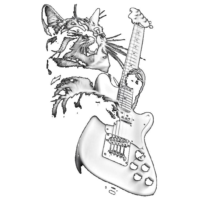 Oversized T Shirt Black Cat Playing Electric Guitar Print Casual Streetwear Fashion Top for Women Summer Outfit