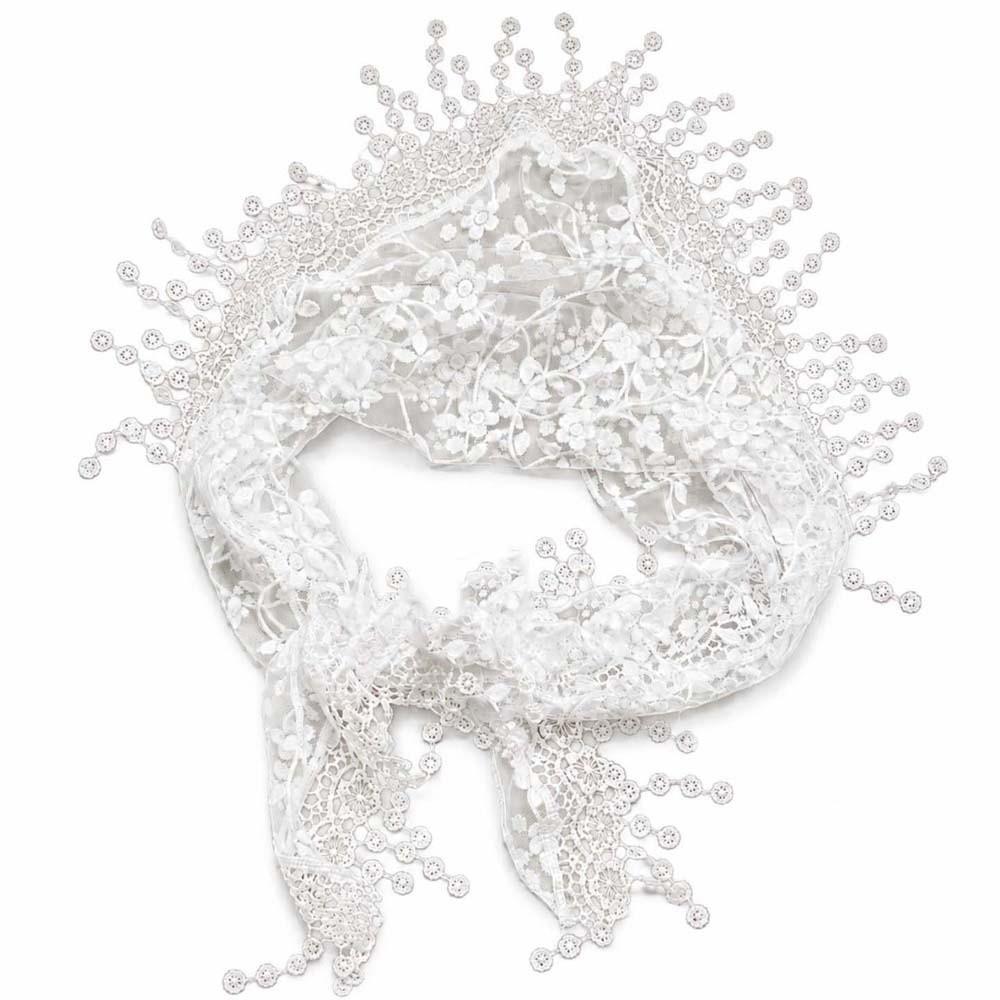 Mesh Texture Fringe Waist Belt Floral Patterns Versatile Scarf Ornament  Fashion Forward Women