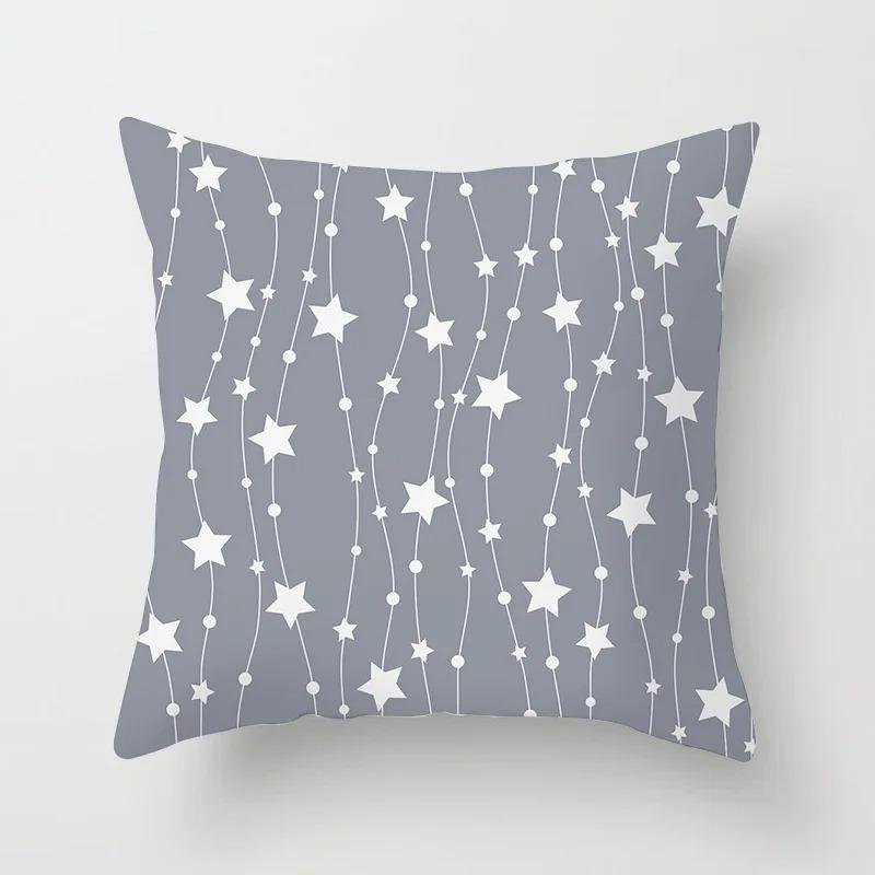 Grey Pattern Decorative Pillowcase Office Living Room Home Pillowcase Car Ornaments