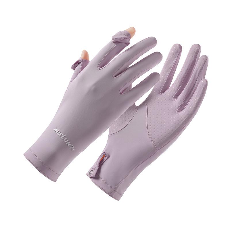 Sunscreen gloves women's UV protection spring and summer non-slip driving ice silk outdoor cycling thin original yarn sunscreen gloves