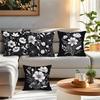 Black And White Sketch Flowers Cushion Cover Decorative Throw Pillowcase Plant Abstract Home Decor Sofa Bed Pillow Covers