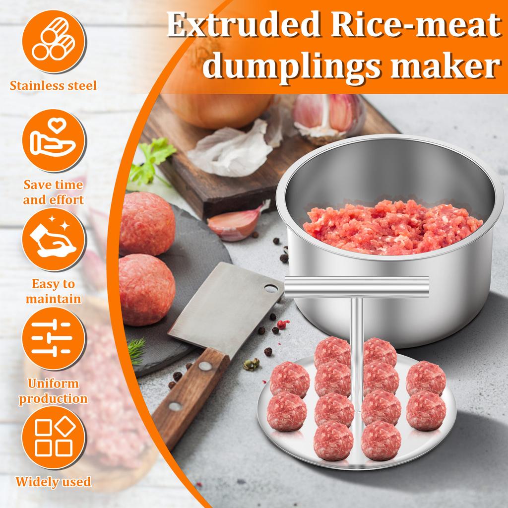 4Pcs Press Meatball Maker Stainless Steel Meatball Maker 6/12 Hole Manual Meat Balls Making Tool for Cooking Kitchen Accessories