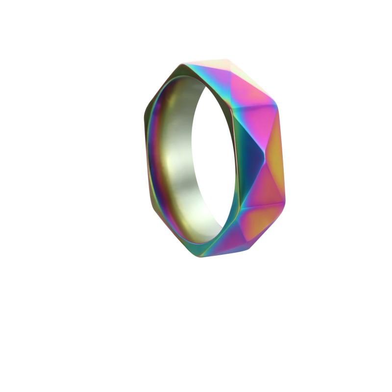 Fashion Rhomb Titanium Steel Ring, Men's Simple Hip Hop Trend Stainless Steel Ring, Men's And Women's Rings Jewelry Gift