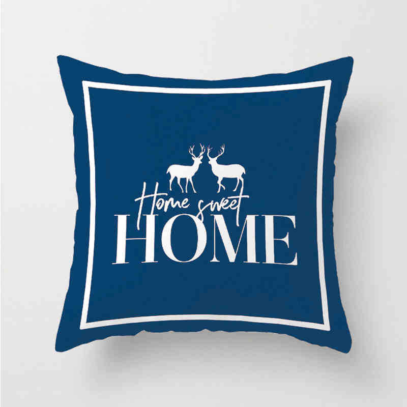 Nordic Orange Blue Pillow Living Room Geometric Sofa Cushion Cover Blue English Cushion Ins Orange Bay Window Cushion