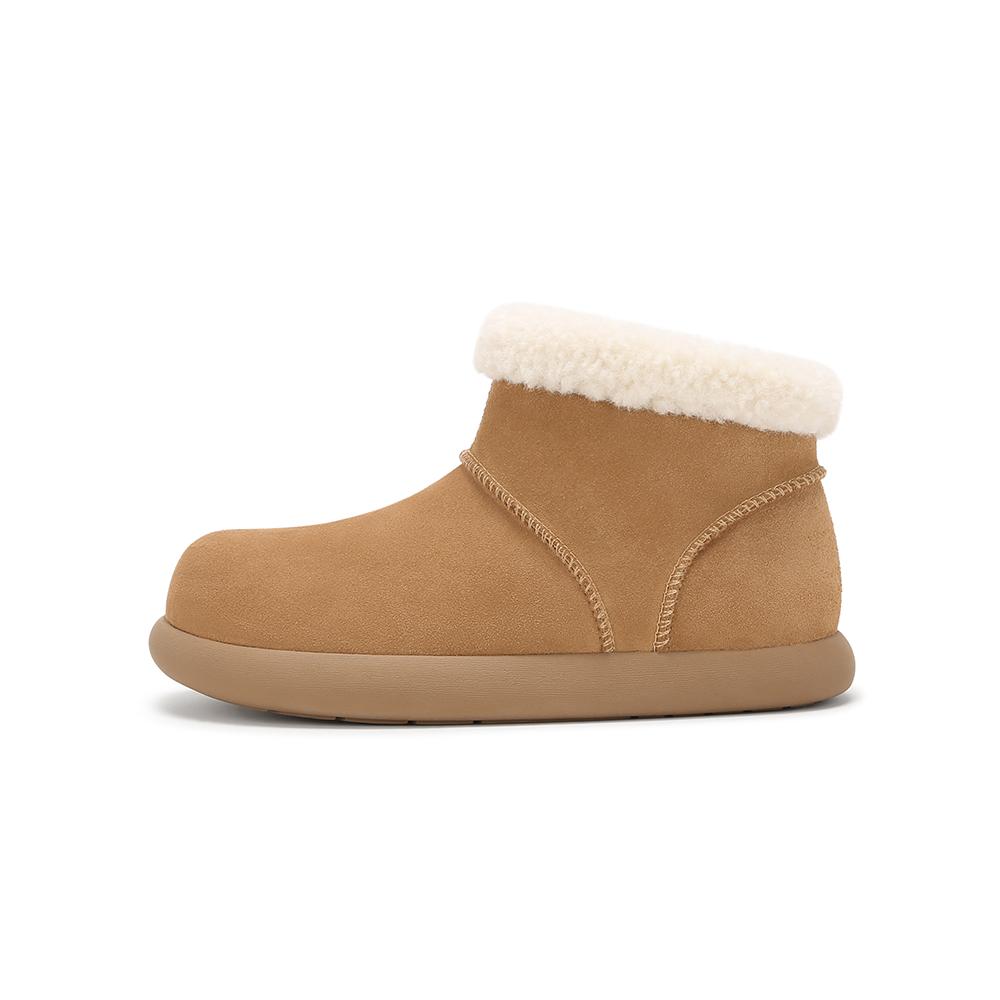 Women's large size soft sole heightening warm fur one winter non-slip wear-resistant snow boots plush lining outdoor sports cotton boots