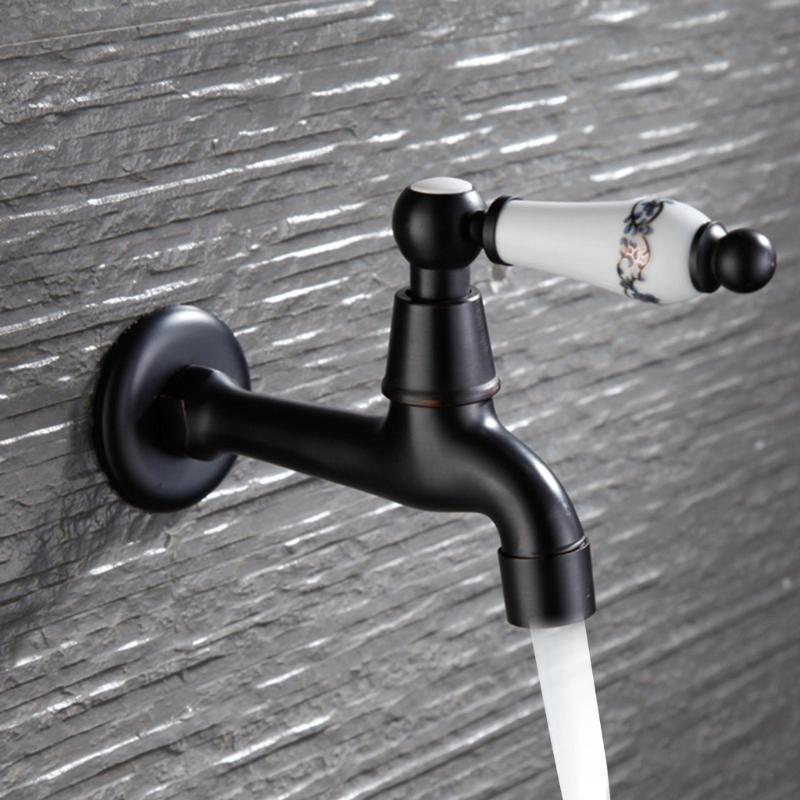 Basin Bathtubs Sink Faucet Brass Single Cold Water Mop Faucet Outdoor Garden Water Tap Wall Mounted Basin Tap Enduring