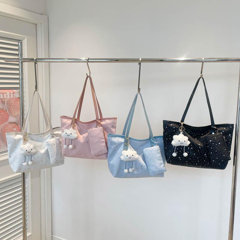 Sac à Bandoulière Grande Capacité Nouveau Printemps Polyvalent Sac sous le Bras Tendance Style Doux Sac Fourre-tout Portable Sac pour Femme
