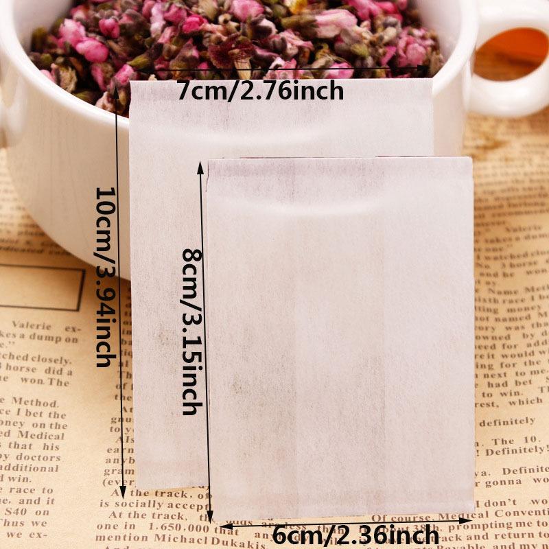 100 Stück/Beutel Maisfaser Lebensmittelqualität Teebeutel Leer Duftende Blüten-Teebeutel Versiegelung Gewürzfilter Teebeutel Biologisch abbaubare Teebeutel