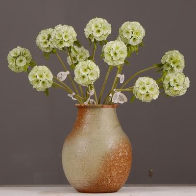 Beautiful Artificial Scabiosa Flower Elegant Real Touch Simulation Pristimera Branch Handmade Fake Flower Outdoor Garden Decor