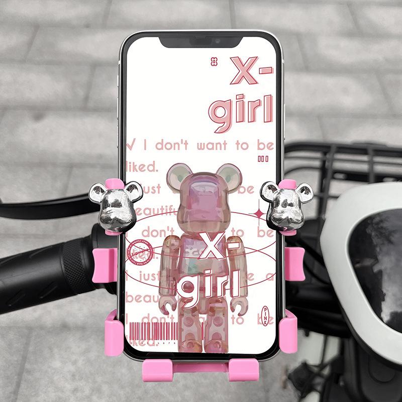 Cute Cartoon Shockproof Phone Holder for Bikes and Electric Vehicles - Ideal for Navigation and Delivery Riders