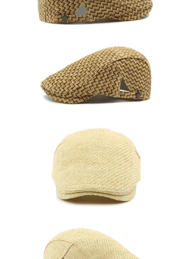 Men's Straw Beret: Spring/Summer Sun Protection, British Retro Duckbill Cap, Casual Newsboy Hat