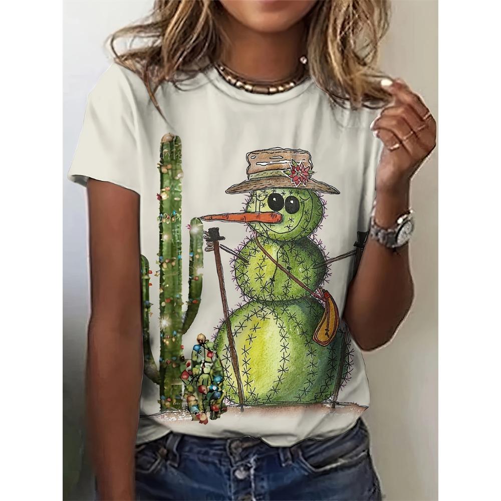 Women's Plant Fruit 3D Printed Women's T-shirt 3D Casual Fashion Short Sleeve Simple Flower Women's T-shirt