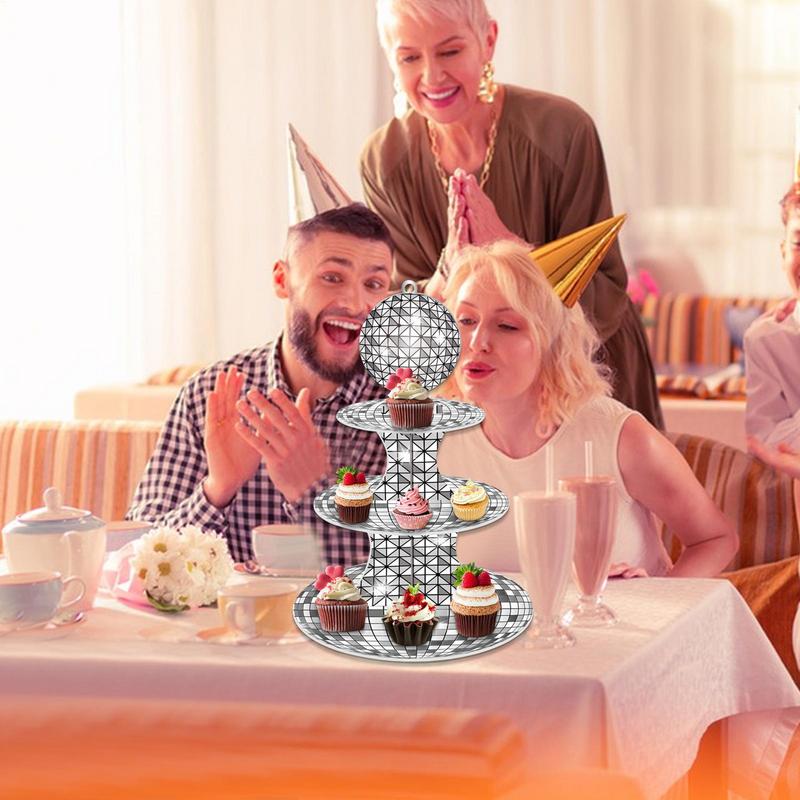 Картонная подставка для кексов 3-ярусная подставка для торта из картона, подставка для кексов, держатель для кексов, серебристый узор  Прожектор france