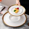 Dairuien Chinese Style White Gold Plated Ceramic Dinner Plates