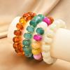 Bohemian Multi Color Resin Bead Bracelet for Women,18K Gold Plated Stainless Steel, Waterproof Summer Beach Vacation Jewelry