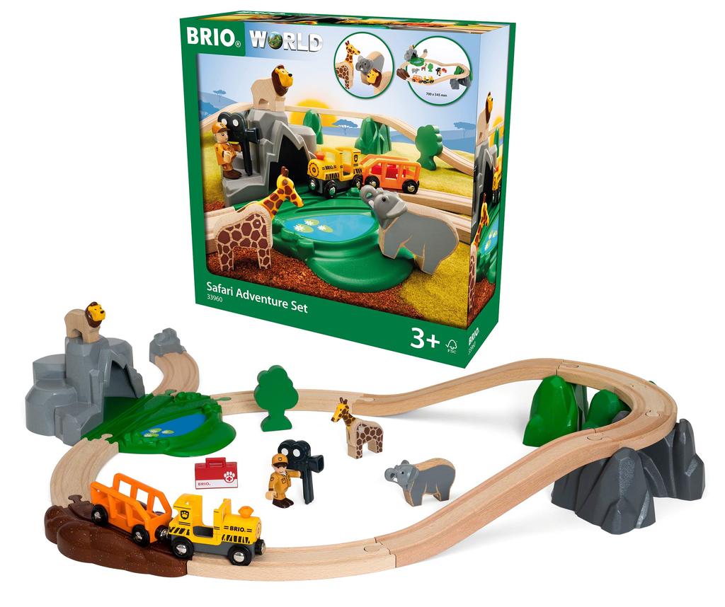 BRIO WORLD Safari-eventyrsett [Totalt 26 deler] Fra 3 år (Togleketøy i treskinne) 33960