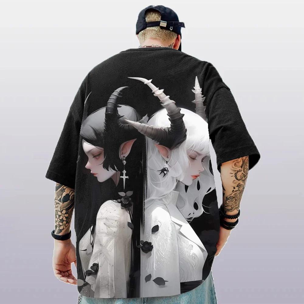 

Летняя модная мужская футболка с 3D-принтом в стиле аниме, короткий рукав 3XL