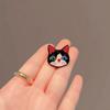 1Pc Corsage Exquisite Sweater Pin Petite Acrylic Cartoon Colorful Cat Brooch Diamond Inlaid