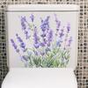 Lavender Toilet Stickers, Purple Floral Waterproof Removable Decals for Bathroom & Living Room Wall Decor