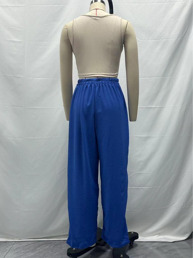 2025 European Autumn/Winter Women's Cotton Linen Wide-Leg Pants with Pockets - Loose & Slimming Design