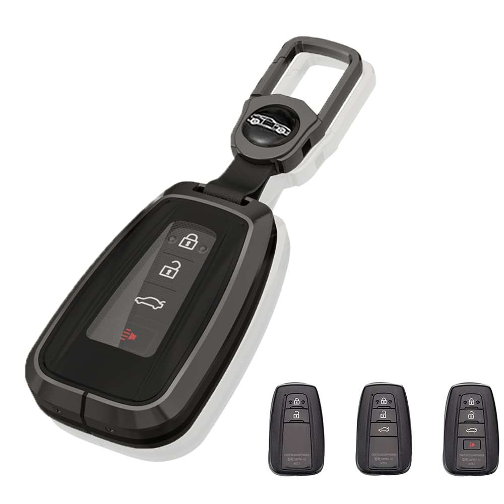Toyota Key TPU Assembled Key Zinc and Metal Key Compatible with Crown Prius New RAV4 Camry Land Prado Late Button Keyless Glossy Protects Easy Black