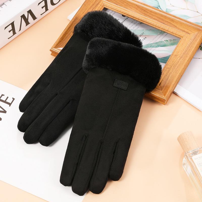 Fleecehandschuhe, Damen Herbst und Winter verdickt warm Reiten Kälte Fahren niedlich Kaninchen Samt Winter warme Handschuhe