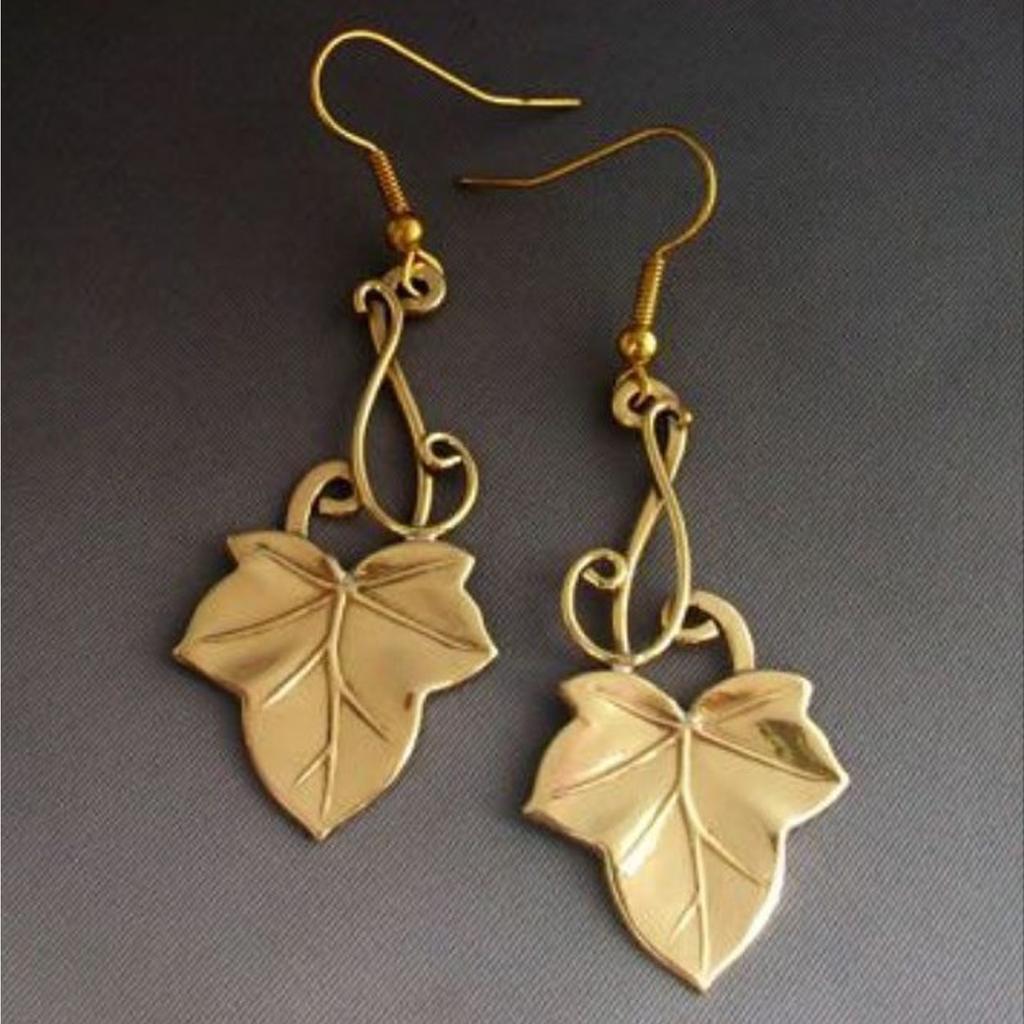 Vintage Ahornblatt Lange Ohrringe Inspiriert von Eleganten Stilen mit Öltropfen-Designs Accessoire für Modische Frauen