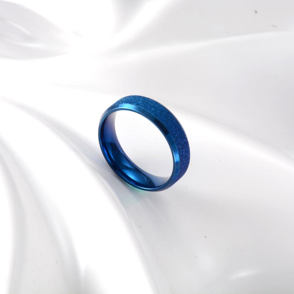 Neuer Titanstahl Mattierter Ring Vierfarbiger Perlsandring Koreanische Version Paar