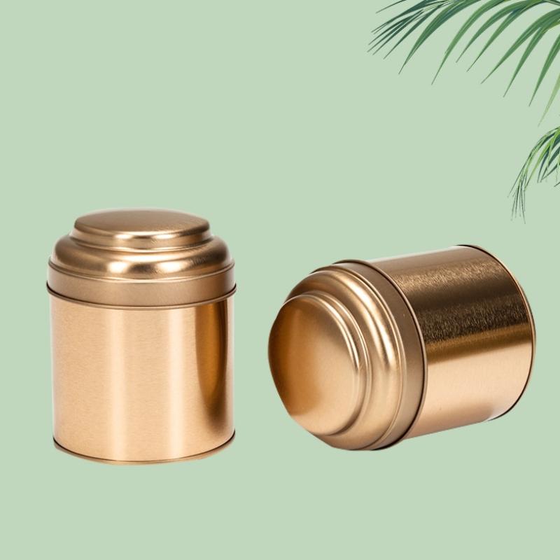 50G Small Tea Tins Canister With Airtight Double Lids,Mini Tin Can Box And Small Round Kitchen Canisters For Tea