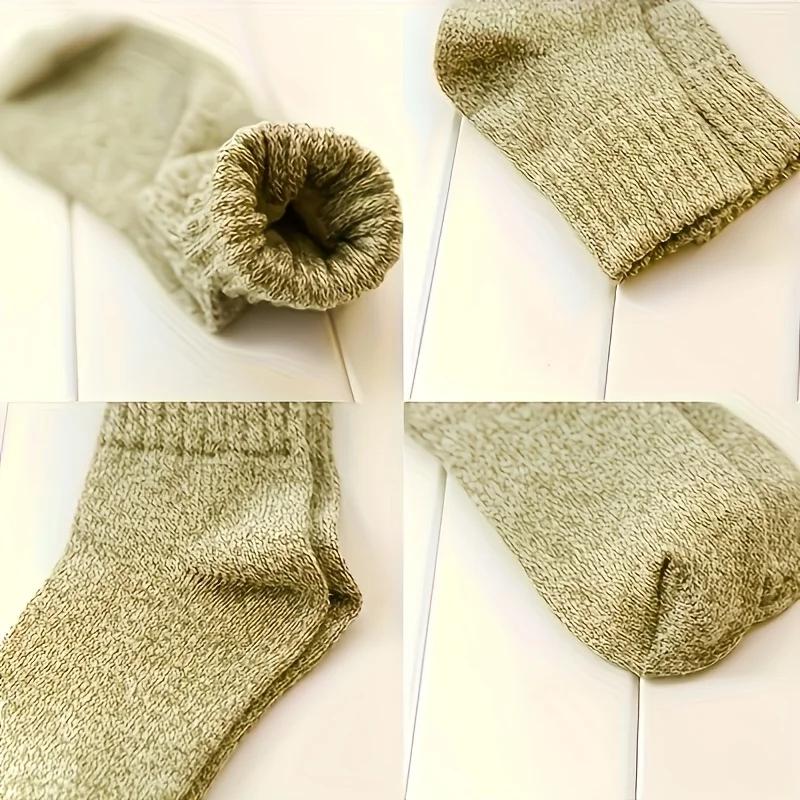 5 Pairs of Women's Socks, Mid Length Warm and Ethnic Style Thick, Suitable for Autumn and Winter