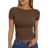 Casual Slim Fit Short Sleeve Shirt Women's Fashion Outerwear Top