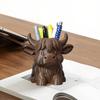 Highland Cow Desk Organizer, Cute Boho 3D Farmhouse Western Animal Box Desk Decorations For Office School