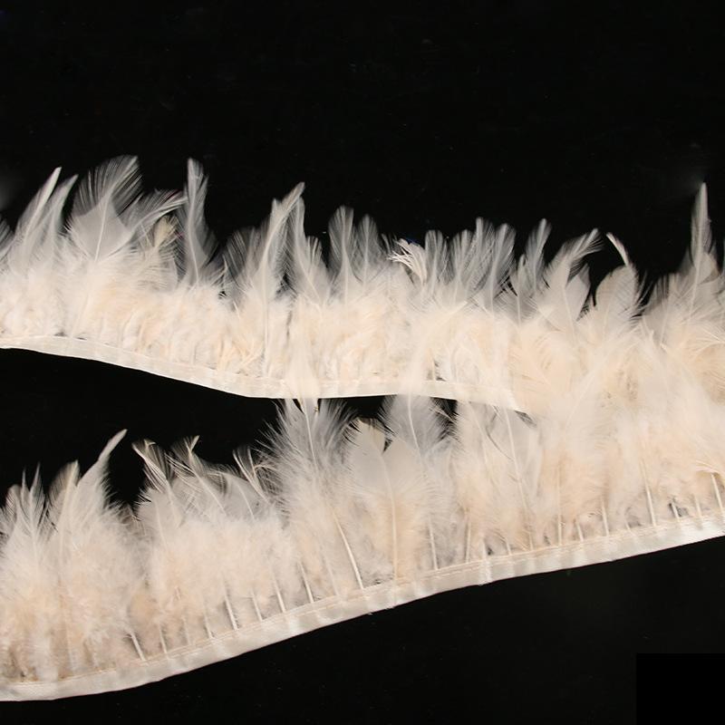 Diy White Feather White Tip Cloth Strip Jewelry Handicraft Decoration Wedding Dress Skirt Clothing Accessories