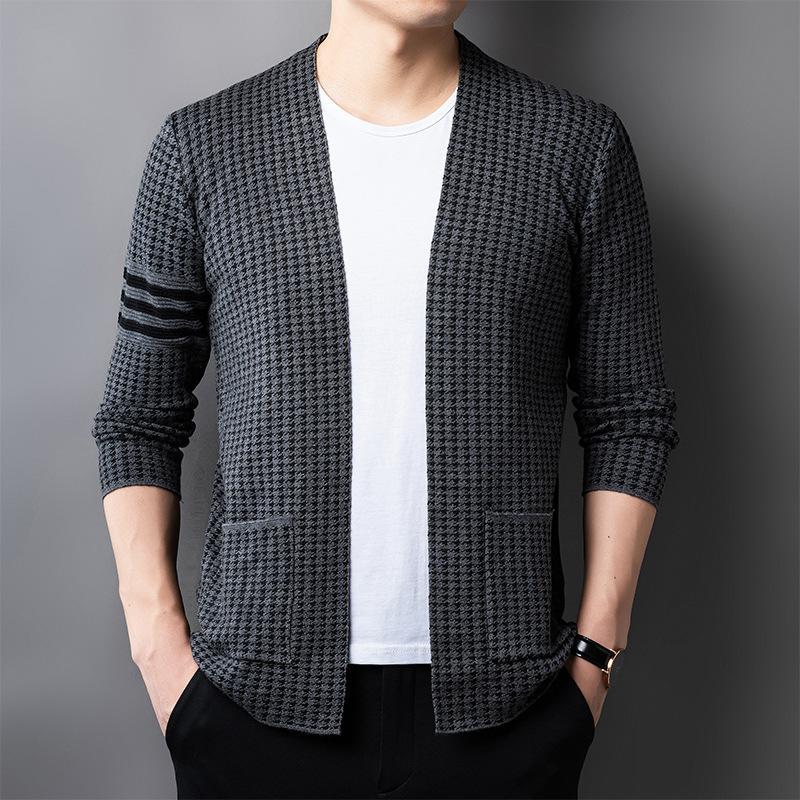 

Горячая Распродажа, Кардиган Мужской Вязаный Свитер Универсальный Удобный Модный Дизайн Куртка Топ Трендовый Мужской 4XL серый