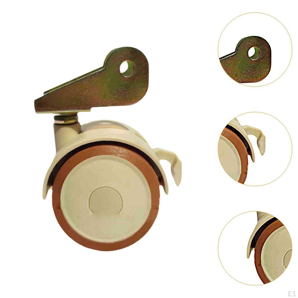 4 Pieces U Bracket Swivel Caster Wheel with Brake Mute Moving for Furniture