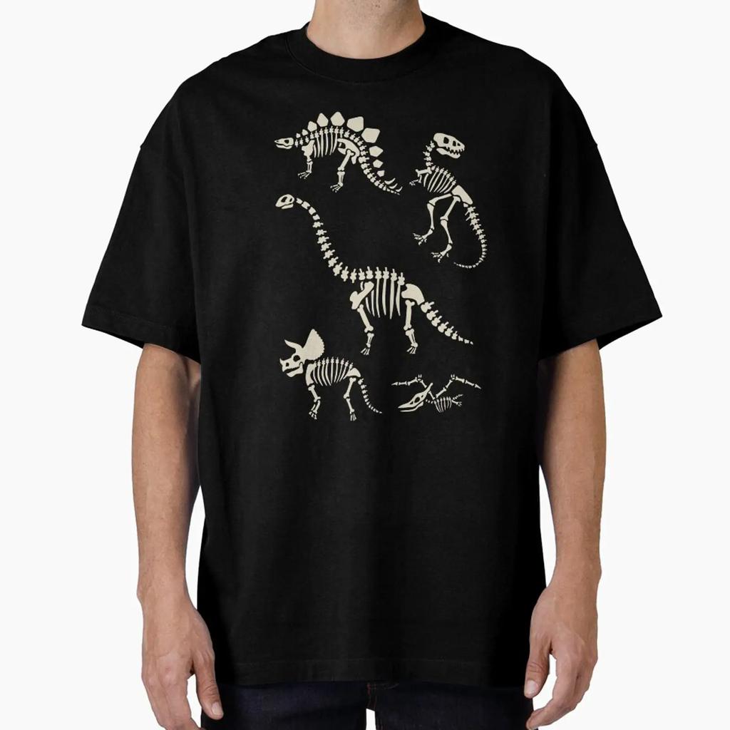 Dinosaur Fossils In Black Designed And Sold By Latheandquill Vintage Designer Clothes Comfortable Unisex Streetwear