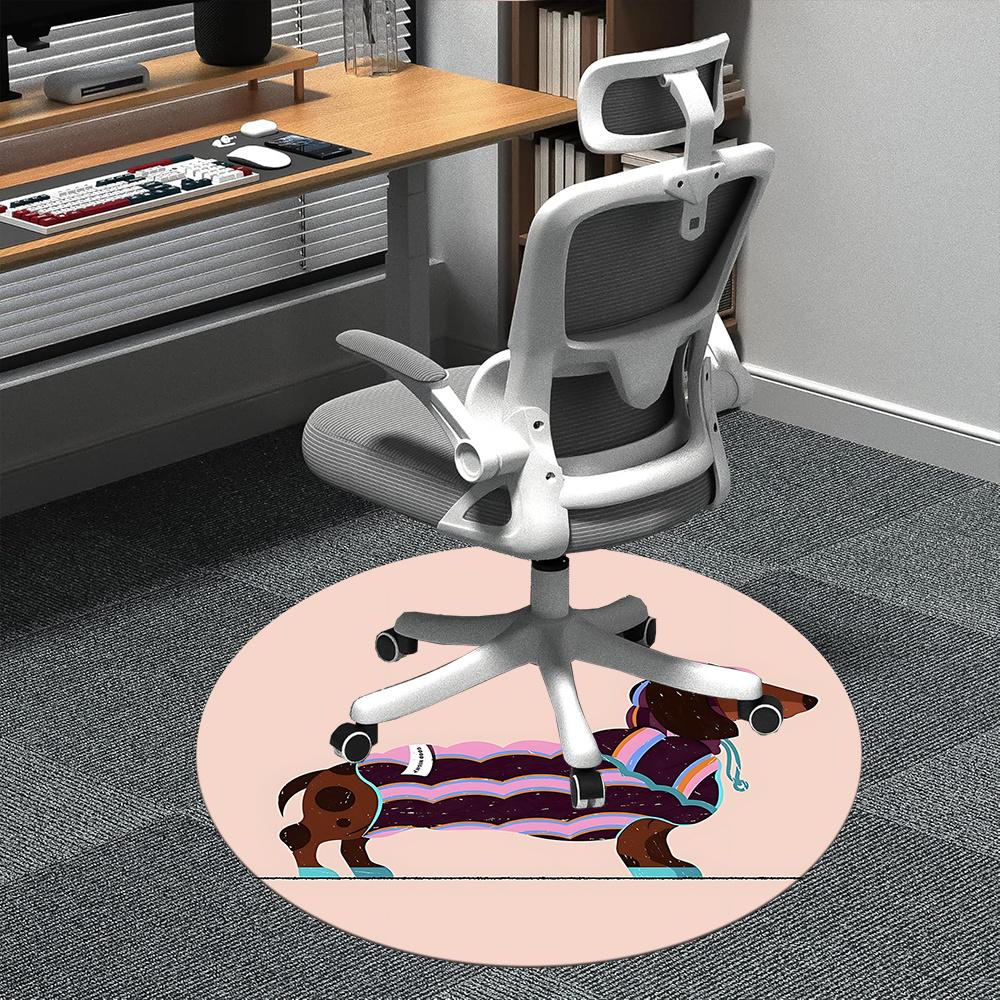 

1pc Dachshund Blanket Office Round Area Rug, Indoor Mat Suitable ForOffice, Under Office Chairs Bedroom Living Room Home Decor, Room Deco u51 80cm by 80cm