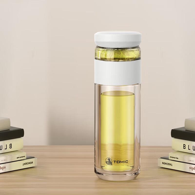 TOMIC TG80703 Double-Layer Glass Tea Infuser Bottle