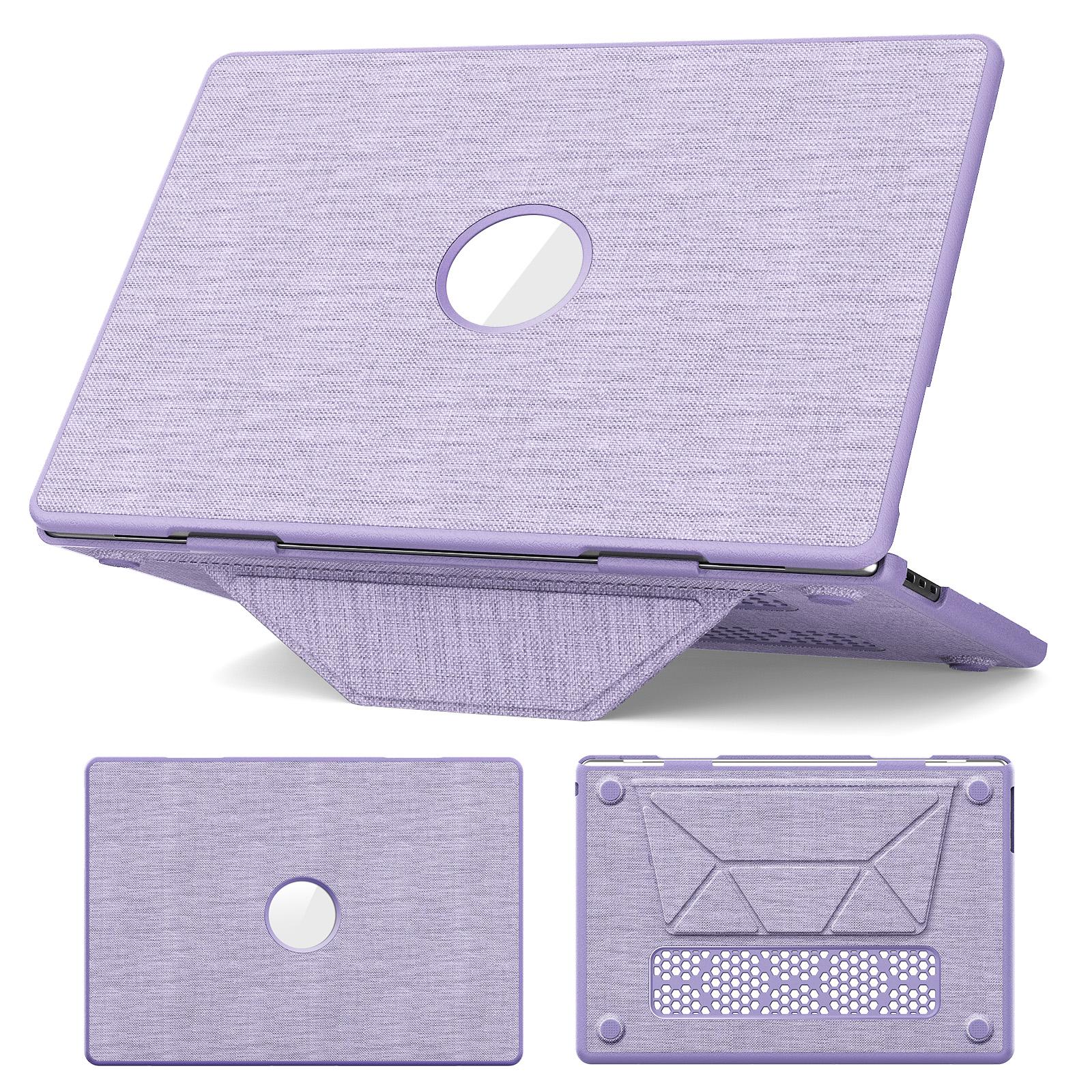 

Kickstand Case for MacBook Air 15 inch (2025)/(2024)/(2023) (M2 A2941/M3 A3114/M4 A3241) Laptop Cover with Logo View Purple