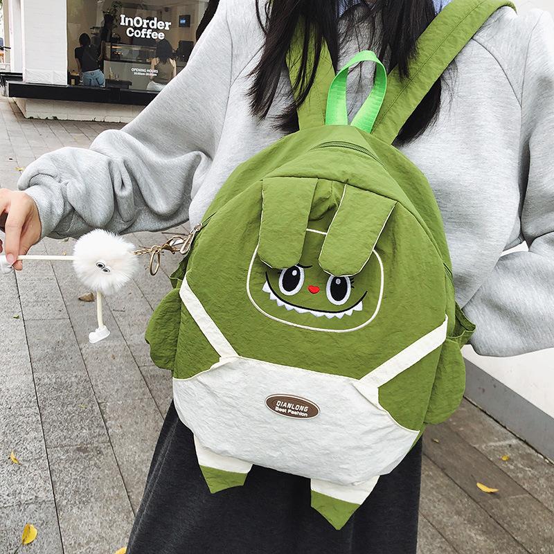 Schoolbag ugly cute funny middle school student schoolbag Japanese cartoon overalls Labu cloth small backpack light waterproof backpack women