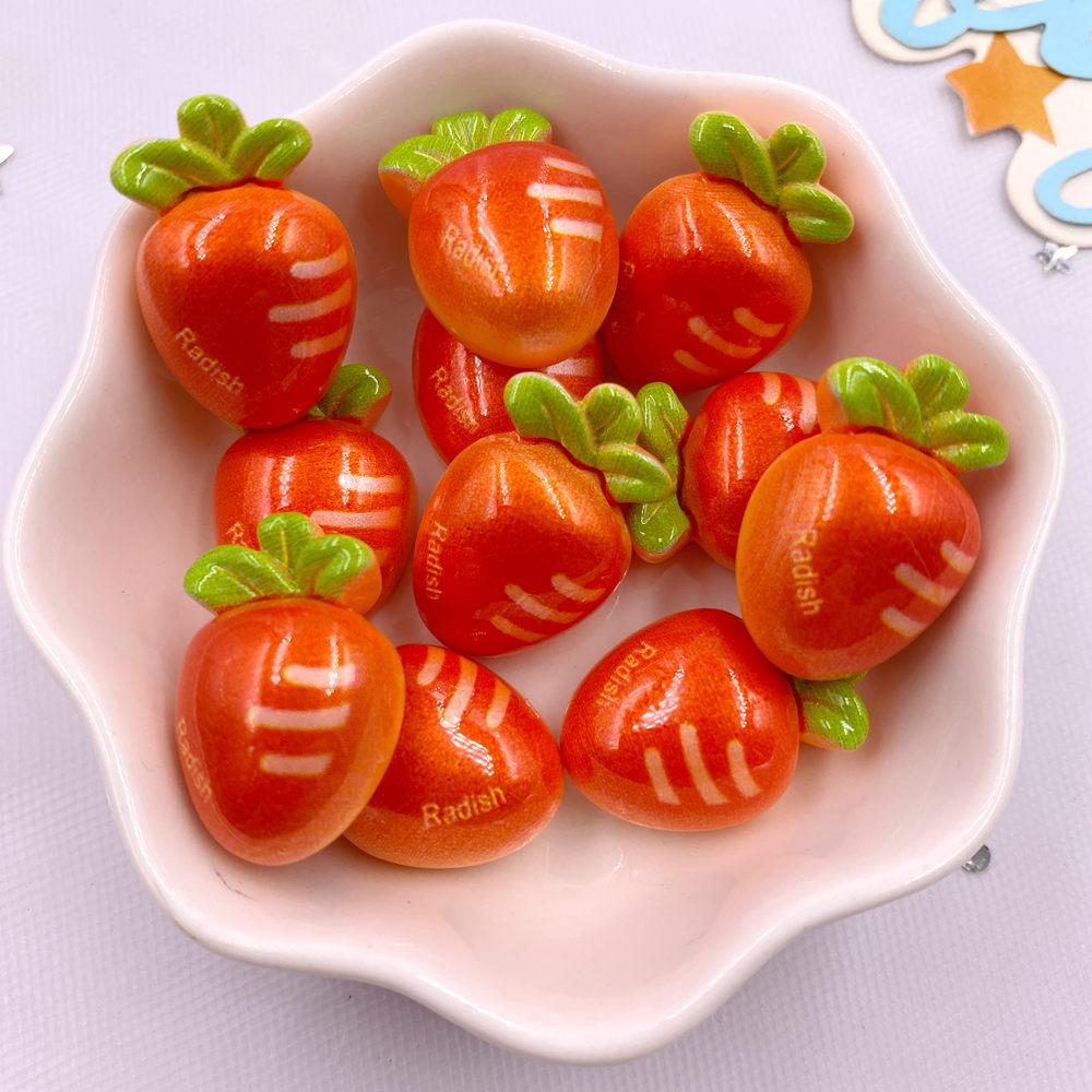 10pcs Colorful Resin Rainbow Love Lollipop Flower Fruit Vegetable Fruit Figurines Flat back Scrapbook DIY Jewellery Decor Crafts
