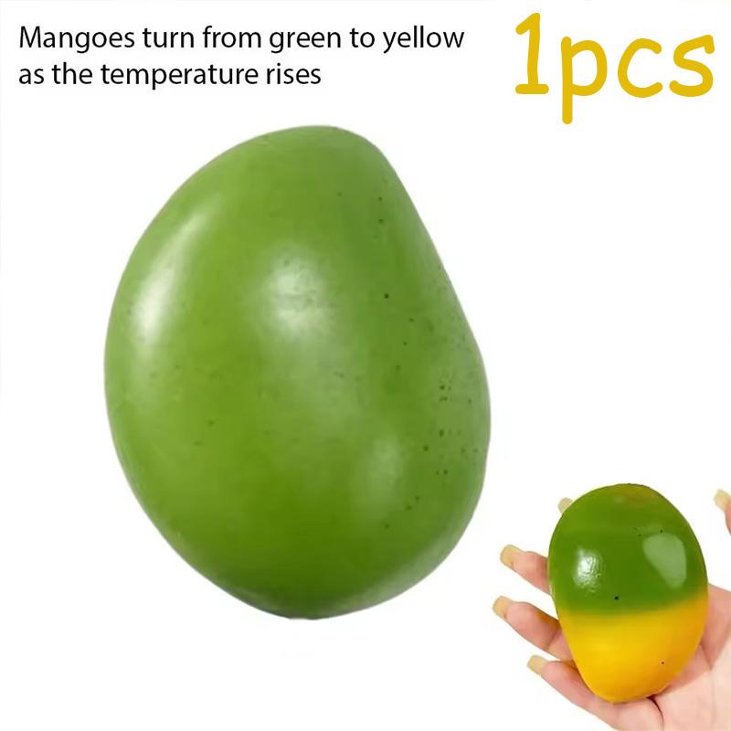 Hot Handmade Crispy Mango Stress Ball Squeeze Toy, ColorChanging Mango Squishy Fidget Ball, ASMR Sensory Stress Relief Toy