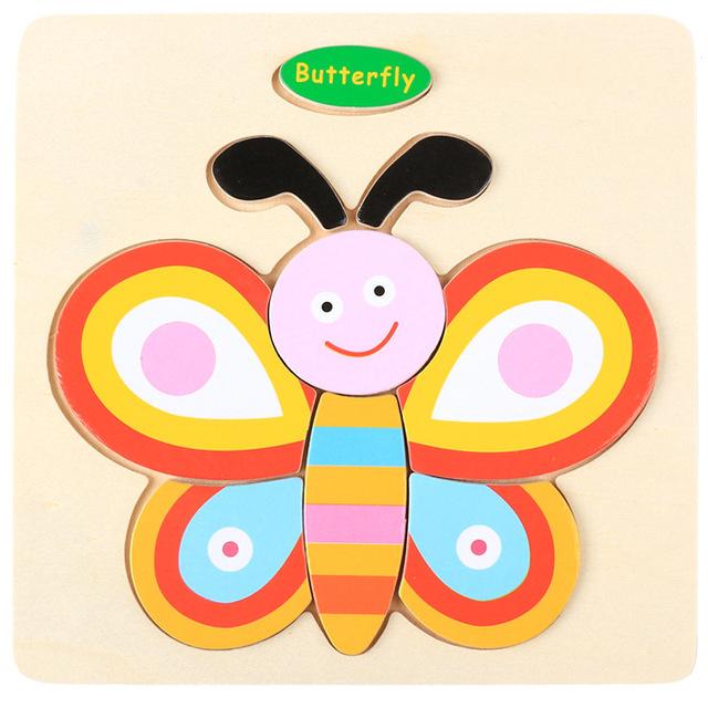 Baby Toys Wooden 3D Puzzle Cartoon Animal Vehicle Wood Jigsaw Puzzles Intelligence Montessori Educational Toys for Children